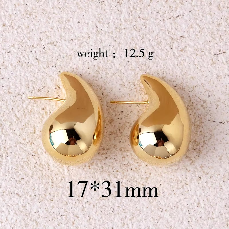Extra Large Drop Earring Oversized Chunky Hoop Earrings for Women Girl Lightweight Hypoallergenic Gold Plated Big Earrings