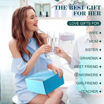 Birthday Gifts - Relaxing Spa Gift Basket Set for Her Mom Grandma Daughter Sister Wife Girlfriend Female Friends Coworker Teachers, Unique Bath Set Gifts (Blue)