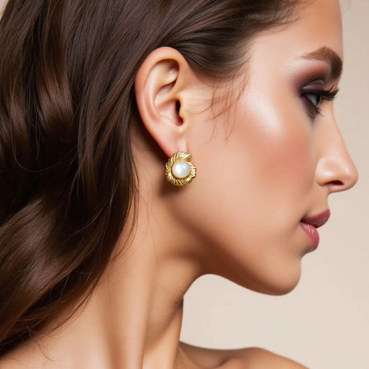Tide and Steel Gold Statement Earrings